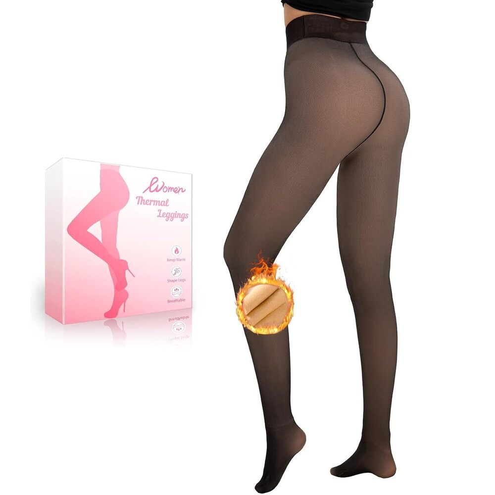 Fleece Lined Tights Women Winter Thermal Leggings Pantyhose Fake